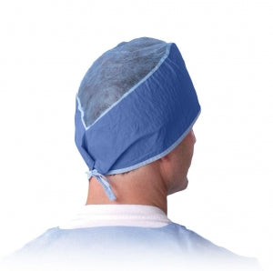 Medline Sheer-Guard Disposable Tie-Back Surgeon Caps - Sheer-Guard Disposable Tie-Back Surgeon Caps, Multilayer Material, Blue - NON28626