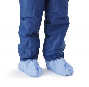 Medline Medium Weight Coated Polypropylene Shoe Covers - Coated Shoe Covers, Blue, Size 2XL - NON30852