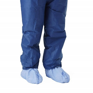 Medline Medium Weight Coated Polypropylene Shoe Covers - Coated Shoe Covers, Blue, Size Regular / Large - NON30858