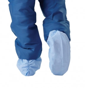 Medline Medium Weight Coated Polypropylene Shoe Covers - Seamless Coated Shoe Covers, Blue, Size Regular / Large - NON31858