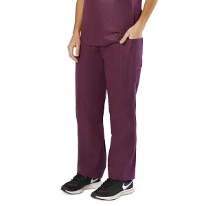 Medline Disposable Scrub Pants - Disposable Unisex Scrub Pants with Drawstring Waist, Size 2XL, Wine - NON37203XXL