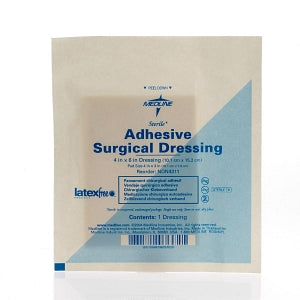 Medline Sterile Surgical Adhesive Dressings - Sterile Adhesive Surgical Dressing, 4" x 6" with 4" x 3" Pad - NON4311