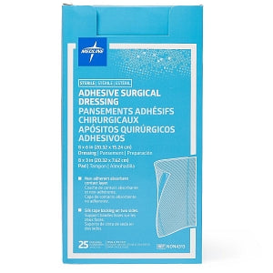 Medline Sterile Surgical Adhesive Dressings - Sterile Adhesive Surgical Dressing, 8" x 6" with 8" x 3" Pad - NON4313