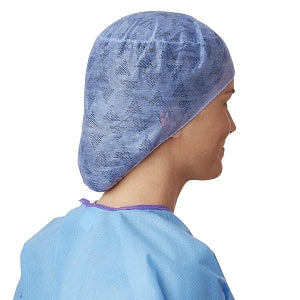 Medline Surgical Caps - Premium Planet Comfort Head Cover, Fitted, Blue, Size Regular - NON61550A