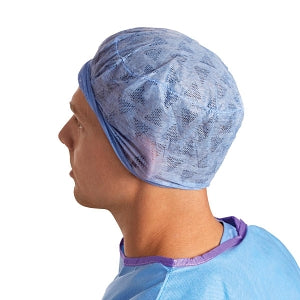 Medline Surgical Caps - Premium Earth Comfort Head Cover, Elastic Back and Adjustable Front, Blue, Size XL - NON61950XL