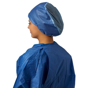 Medline Surgical Caps - Premium SMS / Polypropylene Head Cover, Elastic Back and Adjustable Front, Blue, Size XL - NON61980XL