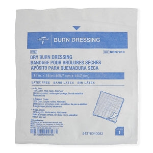 Medline Cotton Burn Dressings - Sterile Burn Dressing, 18" x 18" 4 Ply - NON7910