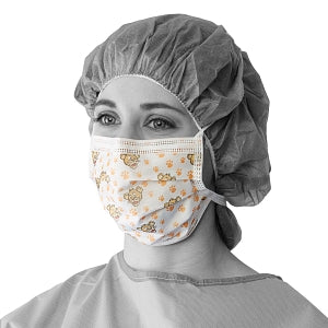 Medline Pediatric Print Procedure Adult Face Mask - Surgical Face Mask with Ties, Pediatric Print - NONBUDDYTIE