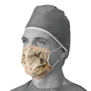 Medline Camouflage Procedure Face Masks - Camouflage Procedure Face Mask with Ear Loops - NONCAMOEL