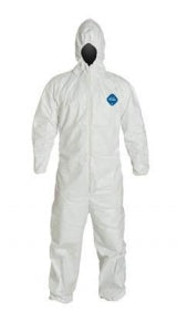 DuPont Tyvek Latex Coveralls - Tyvek Coveralls, with Hood, Elastic Wrist / Ankle, Size M - CV831M