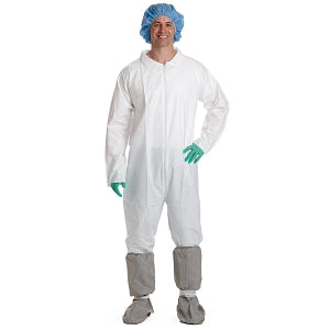 Medline Static-Dissipative Microporous Breathable Coveralls - Breathable Coveralls with Open Wrists and Ankles, White, Size 5XL - NONCV9205XL