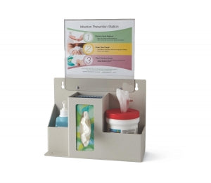 Bowman Manufacturing Company, Inc. Protection Organizers - Hygiene Station Organizer, Quartz ABS Plastic, Holds 2 Thin Facial Tissue Boxes/1 Large Facial Tissue Box, Wet Wipe Canister and Hand Sanitizer - ED-097