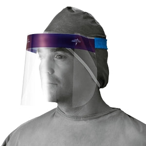 Medline Full Length Face Shields - Disposable Face Shield with Foam Top and Elastic Band, Full Length - NONFS300