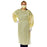 Medline QuickComply Over-Head AAMI Level 2 Isolation Gowns - Medium-Weight AAMI Level 2 Isolation Gown with Side Ties, Yellow, Size Regular - NONLV240