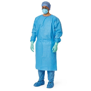 Medline AAMI Level 3 Isolation Gowns - AAMI Level 3 Isolation Gown with Knit Cuffs, Kazzmere, Blue, Size Regular - NONLV325