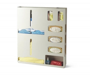 Waterloo Healthcare Aluminum Protection Organizers - Isolation Protection Organizer, Creme Aluminum, Holds Isolation Gowns, 3 Glove Boxes and 2 Isolation Mask Boxes, With Storage Area - WTL#ISOORG-3C