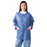 Medline Disposable Knit Cuff / Collar Multilayer Lab Jackets - Multilayer Lab Jacket with Knit Cuffs and Collar, Blue, Size L - NONRP600L