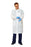 Medline Disposable Knit-Cuff Multilayer Lab Coats with Traditional Collar - Disposable Knit-Cuff Multilayer Lab Coats with Traditional Collar, White, Size M - NONSW100M