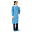 Medline Disposable Knit Cuff / Knit Collar Multilayer Lab Coats - Multilayer Lab Coat with Knit Cuffs and Collar, Blue, Size L - NONSW600L