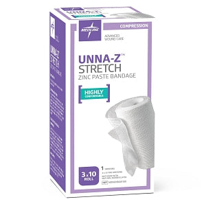 Medline Unna-Z Stretch Zinc Oxide Compression Bandage - Unna-Z Stretch Zinc Oxide Compression Bandage, 3" x 10 yd. - NONUNNAS130