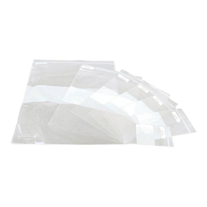 Plastic Zip Closure Bags with White Write-On Block