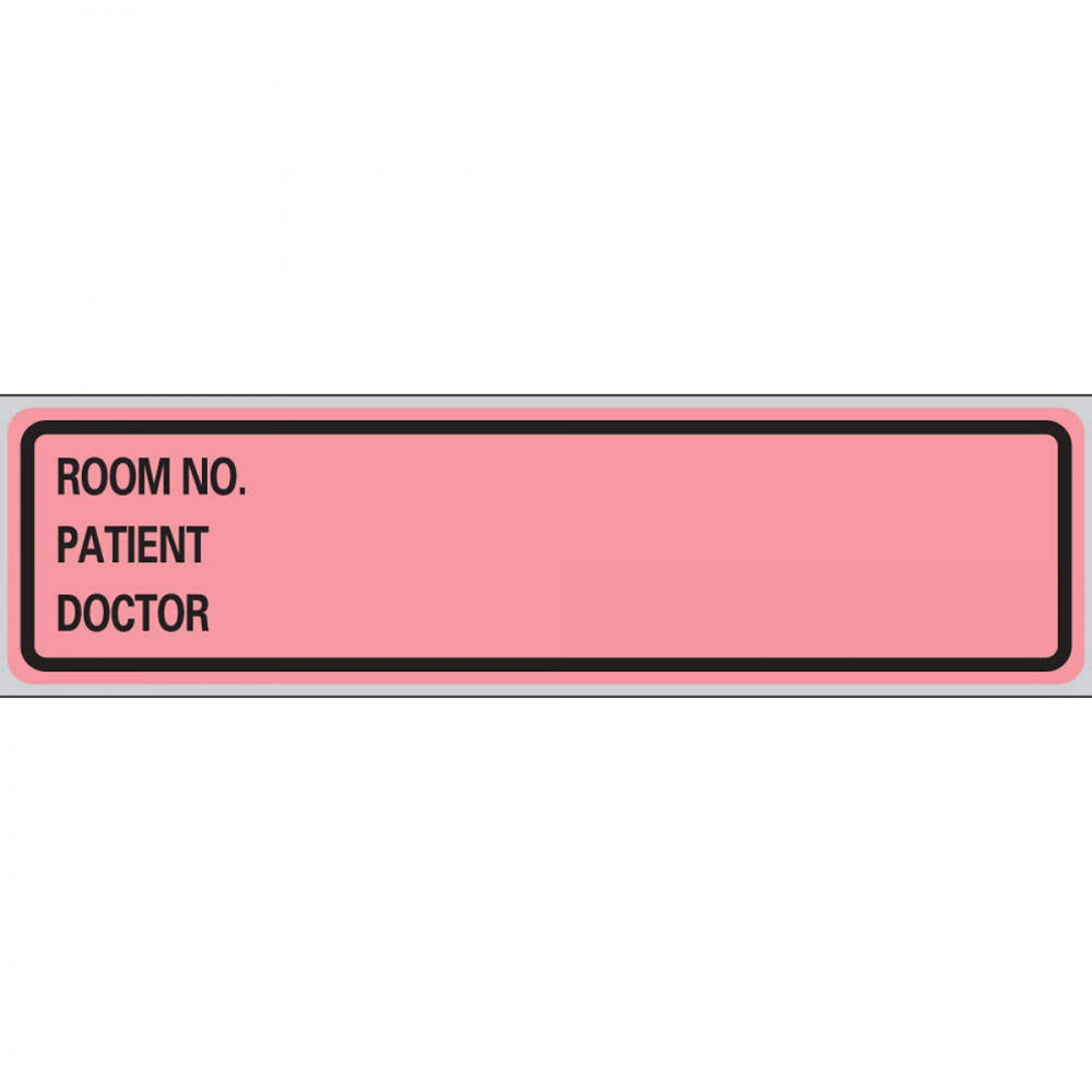 Label Paper Removable Room No. Patient 1" Core 5 3/8" X 1 3/8" Rose 200 Per Roll