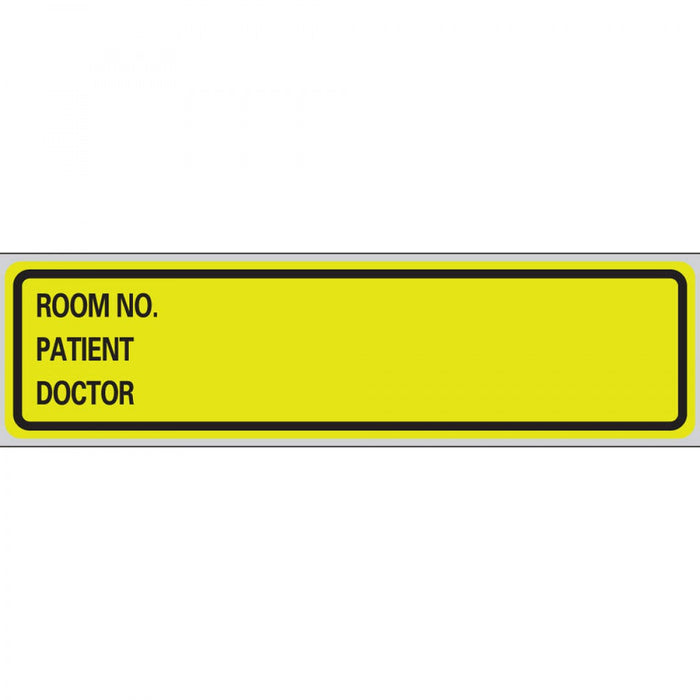 Binder/Chart Label Paper Removable Room No. Patient 1" Core 5 3/8" X 1 3/8" Chartreuse 200 Per Roll