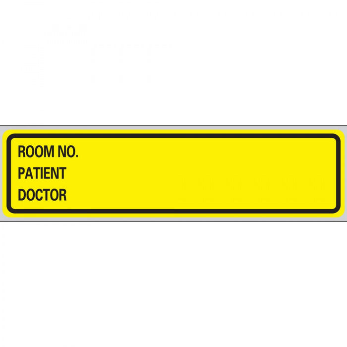 Label Paper Removable Room No. Patient 1" Core 5 3/8" X 1 3/8" Yellow 200 Per Roll