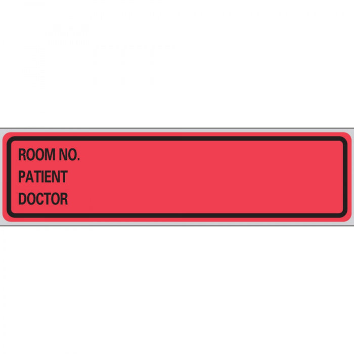 Label Paper Removable Room No. Patient 1" Core 5 3/8" X 1 3/8" Red 200 Per Roll