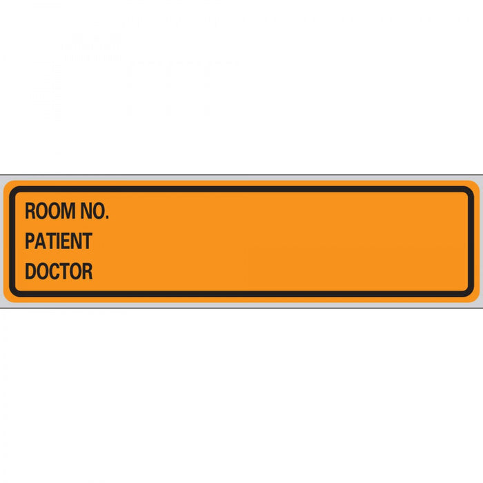 Label Paper Removable Room No. Patient 1" Core 5 3/8" X 1 3/8" Orange 200 Per Roll