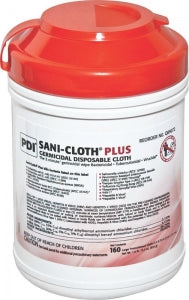 PDI, Inc. Sani-Cloth Plus Germicidal Disposable Cloth - Sani-Cloth Plus Germicidal Disposable Cloths, 6" x 6.75", 160 Cloths / Container - Q89072