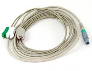 Norav Medical ECG Lead Cable with Round Connector - ECG Cable, with Round Connector, 3 Lead - C3-C-U-LL-ODUR