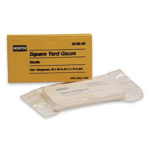 North Safety Gauze Compress - Square Gauze Compress Pad, Sterile, 1 yd. sq. - 020645