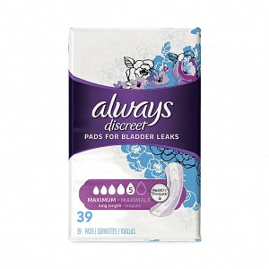 Procter & Gamble Always Discreet Pads for Bladder Leaks - Always Discreet Pad, Max, Length - 10037000887307