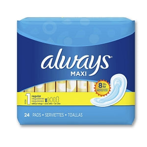 Procter & Gamble Always Regular Maxi Pads - Always Feminine Maxi Pad, Individually Wrapped, 24/Pack - 10037000663819