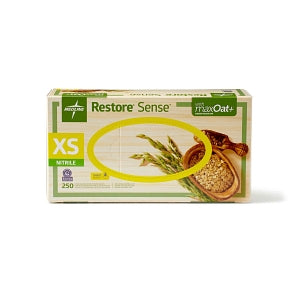 Medline Restore Sense Powder-Free Nitrile Exam Gloves with Oatmeal - Restore Sense Powder-Free Nitrile Exam Gloves with Oatmeal, Size XS - OAT2583