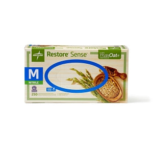 Medline Restore Sense Powder-Free Nitrile Exam Gloves with Oatmeal - Restore Sense Powder-Free Nitrile Exam Gloves with Oatmeal, Size M - OAT2585