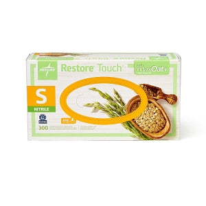 Medline Restore Touch Nitrile Exam Gloves with Oatmeal - Restore Touch Powder-Free Nitrile Exam Gloves with Oatmeal, Size S - OAT3001