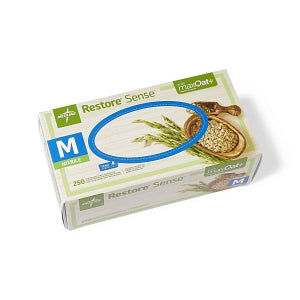 Medline Restore Sense Powder-Free Nitrile Exam Gloves with maxOat+ - Restore Sense Green Powder-Free Nitrile Exam Gloves with maxOat+, Size M - OAT4585