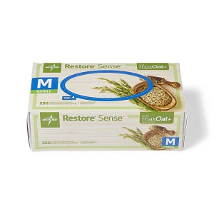 Medline Restore Sense Powder-Free Nitrile Exam Gloves with maxOat+ - Restore Sense Green Powder-Free Nitrile Exam Gloves with maxOat+, Size M - OAT4585