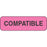 Label Paper Permanent Compatible 1 1/4" X 3/8" Fl. Pink 1000 Per Roll