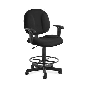 OFM Comfort Series Fabric Task Chairs with Arms & Drafting Kit - Fabric Task Chair with Arms and Drafting Kit, Black - 105-AA-DK-805