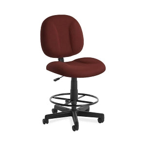 OFM Comfort Series Fabric Task Chairs with Drafting Kit - Comfort Series Fabric Task Chair with Drafting Kit, Wine - 105-DK-803