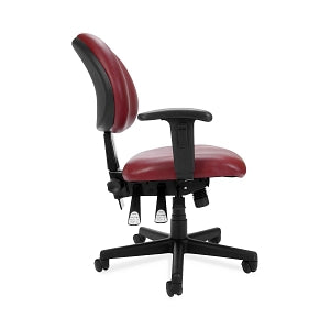 OFM Vinyl Ergonomic Mid-Back Task Chairs with Arms - Vinyl Ergonomic Mid-Back Task Chair with Arms, Wine - 241-VAM-AA-603