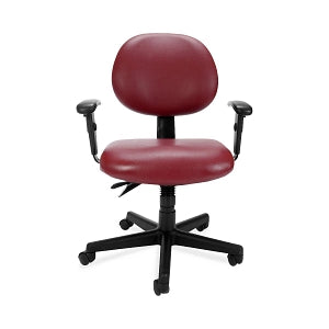 OFM Vinyl Ergonomic Mid-Back Task Chairs with Arms - Vinyl Ergonomic Mid-Back Task Chair with Arms, Wine - 241-VAM-AA-603