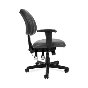 OFM Vinyl Ergonomic Mid-Back Task Chairs with Arms - Vinyl Ergonomic Mid-Back Task Chair with Arms, Charcoal - 241-VAM-AA-604