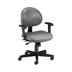 OFM Vinyl Ergonomic Mid-Back Task Chairs with Arms - Vinyl Ergonomic Mid-Back Task Chair with Arms, Charcoal - 241-VAM-AA-604