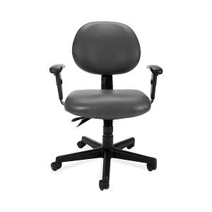 OFM Vinyl Ergonomic Mid-Back Task Chairs with Arms - Vinyl Ergonomic Mid-Back Task Chair with Arms, Charcoal - 241-VAM-AA-604