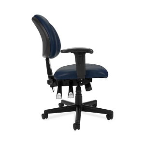 OFM Vinyl Ergonomic Mid-Back Task Chairs with Arms - Vinyl Ergonomic Mid-Back Task Chair with Arms, Navy - 241-VAM-AA-605