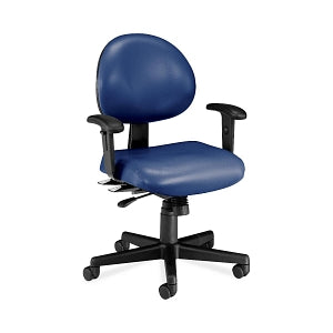 OFM Vinyl Ergonomic Mid-Back Task Chairs with Arms - Vinyl Ergonomic Mid-Back Task Chair with Arms, Navy - 241-VAM-AA-605